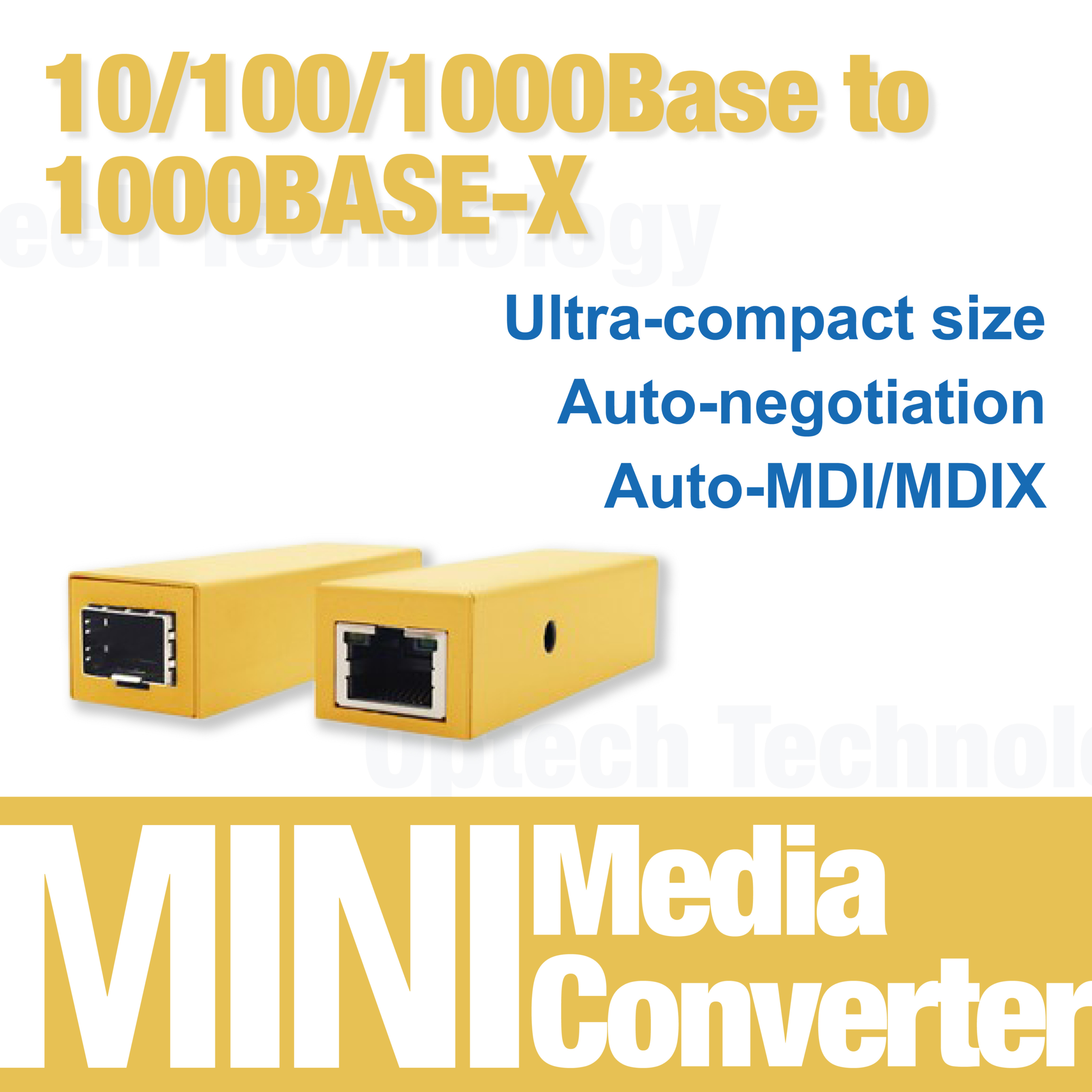 Mini Media Converter 10/100/1000Base-T RJ45 to 1000Base-X SFP
