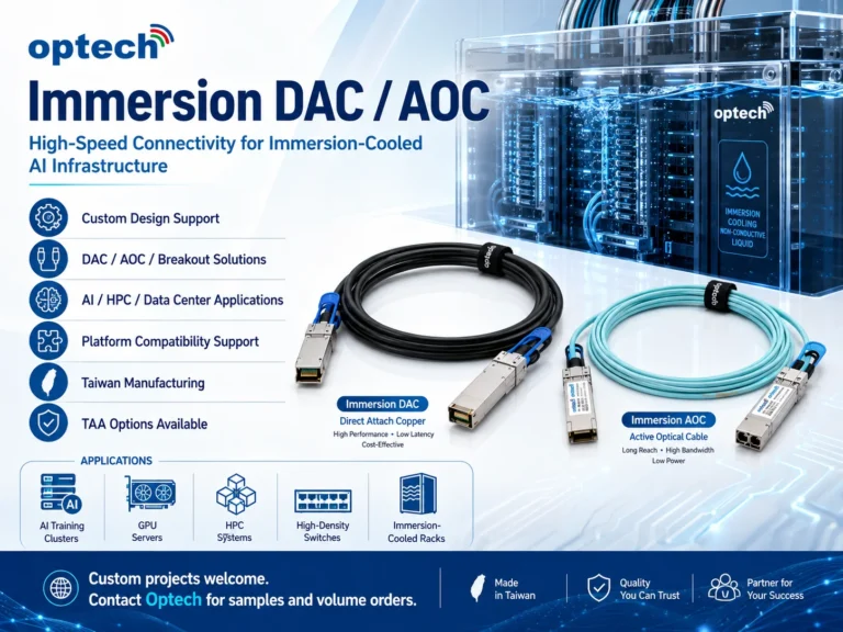 Read more about the article Immersion DAC / AOC Solutions for AI Data Centers | Optech